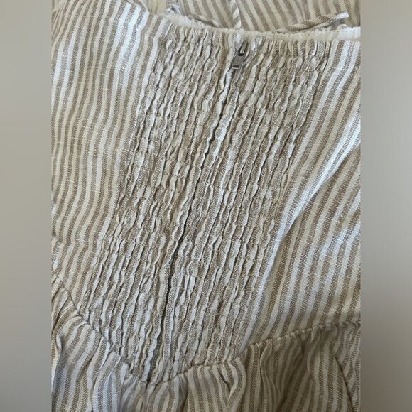 Reformation Balia Linen Midi Dress in Sandy Stripe  | size 0 - Picture 9 of 10
